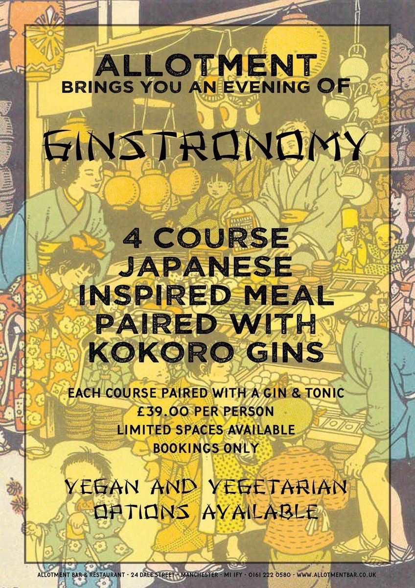 July Ginstronomy!

This months theme will be embracing a japanese inspired menu made to bring out the botanicals of Kokoro Dry Gin and other exciting Kokoro expressions.

Places are very limited so get involved!