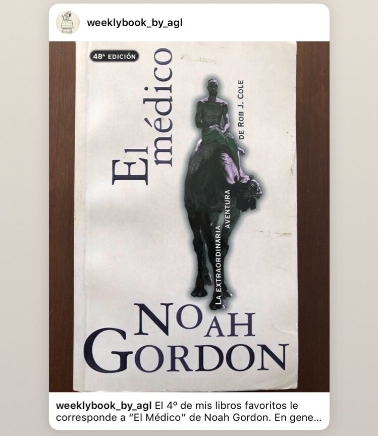 dr_alexlavin's tweet image. Y hablando de mus 5 libros favoritos:

4. El Médico - Noah Gordon

#librosfavoritos #books #recomendacionlibros #booklover