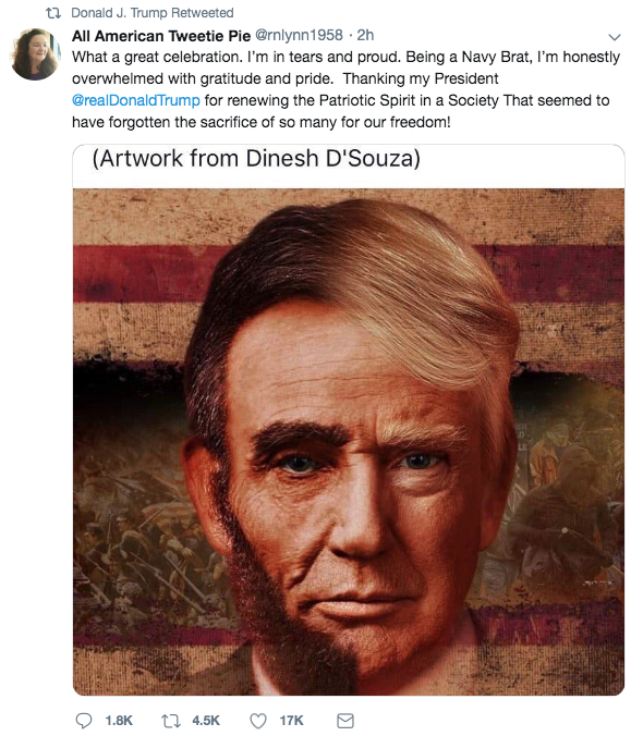 It appears that Trump tonight retweeted another QAnon believer.