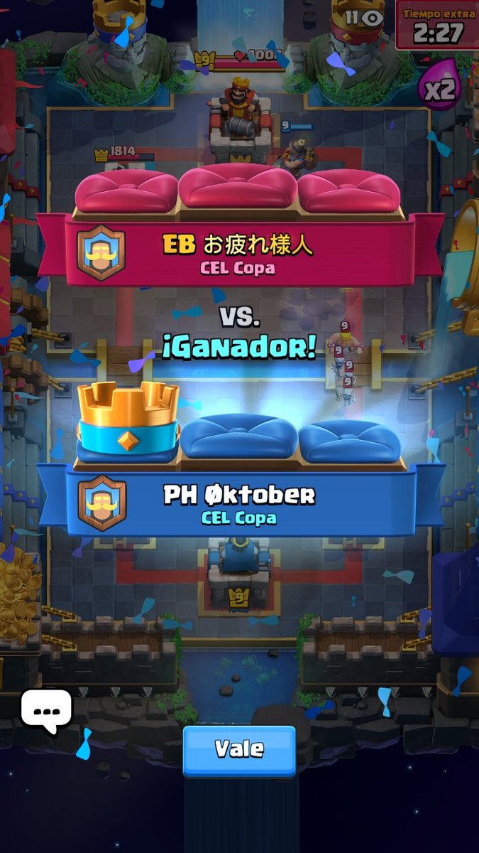 • Primera victoria en esta edición de <a href="/CEL_Clash/">CEL</a> con <a href="/LDA_eSports/">LDA Esports</a>.

Fue 2-1 contra <a href="/EvilBulls/">Evil Bulls🐃 (CR) (Cerrado)</a> para lograr pasar a cuartos de la @CEL_Copa.

Gg Wp ✊🏻😎