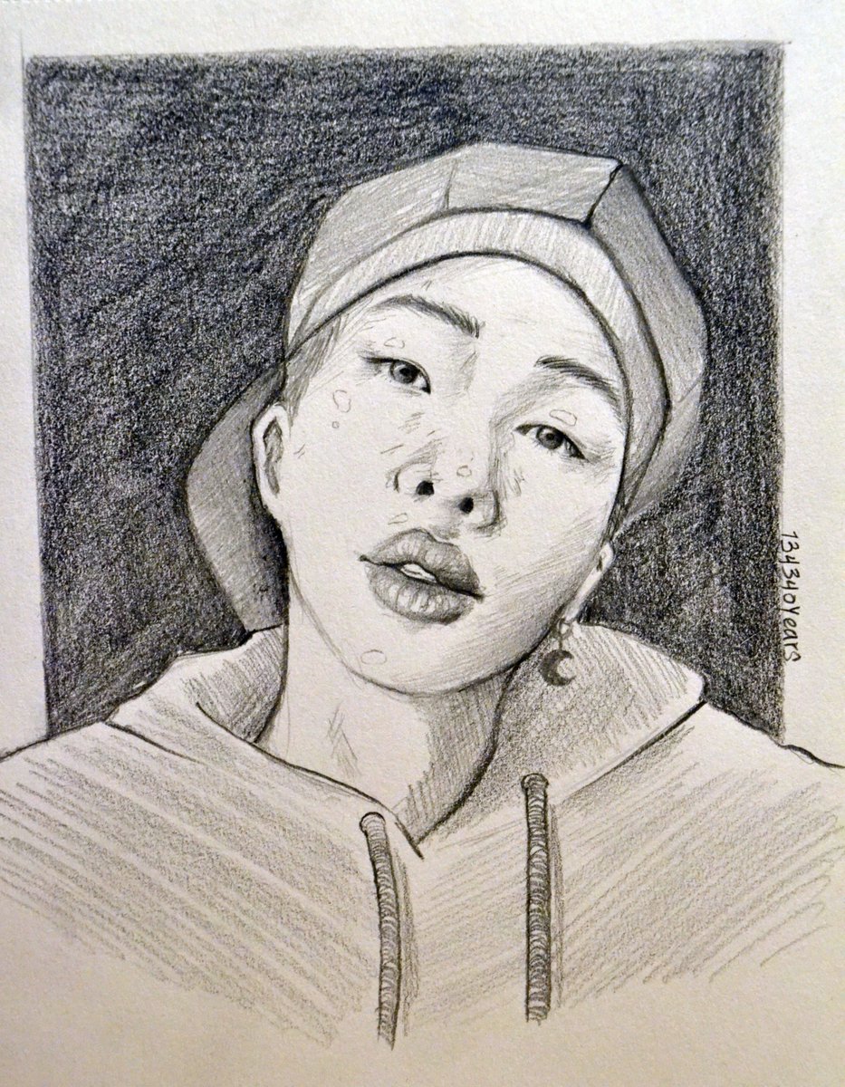 20190606 / day 157new sketchbook let's GO. wanted to re-draw this picture of Namjoon for the longest time.  #btsfanart  @BTS_twt
