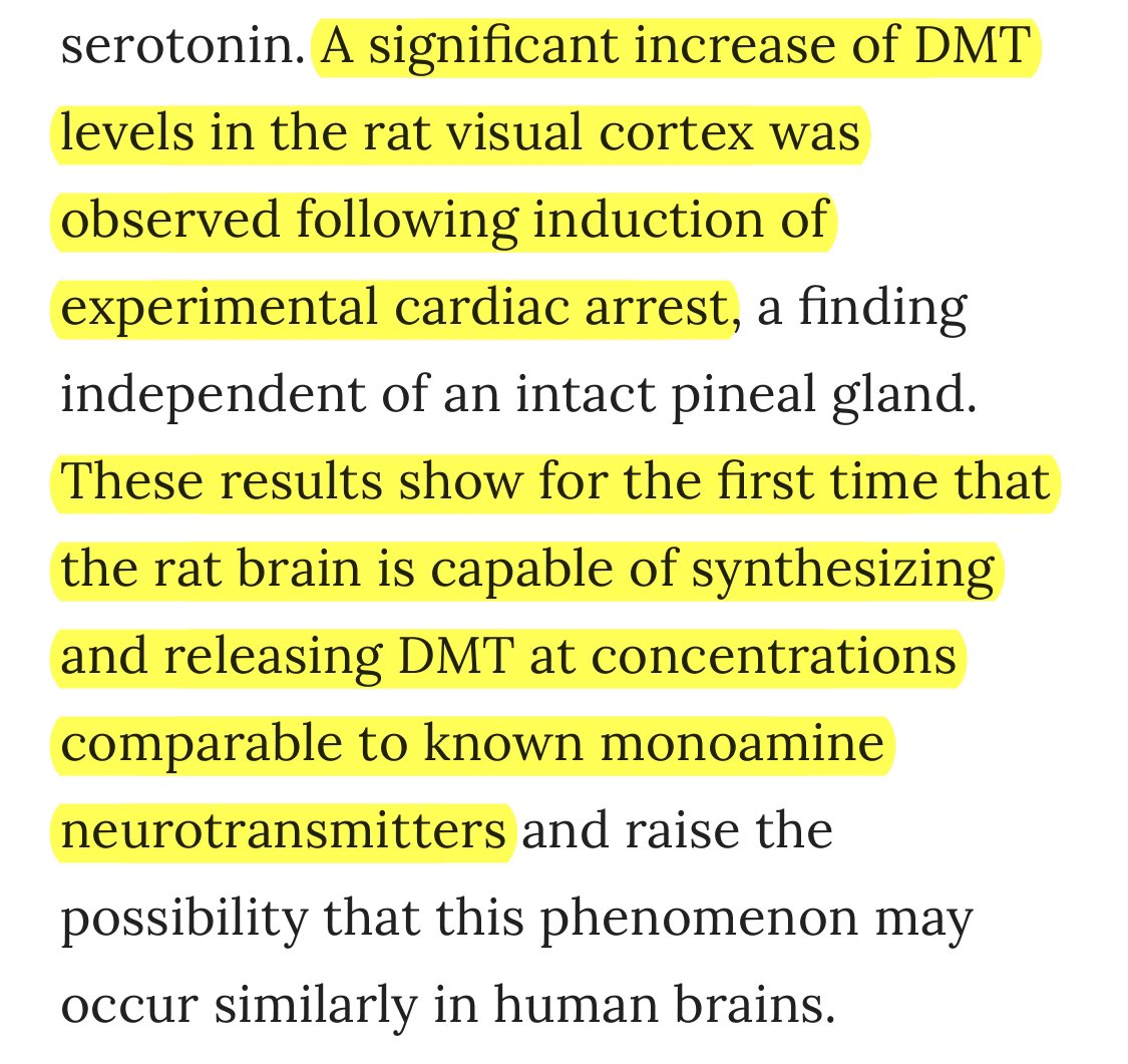 Update:New study (June 27) brings even more support that DMT is released during death