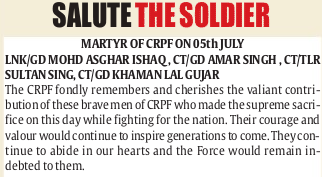 CestMoiz's tweet photo. #ObituaryOfTheDay
Martyrs of CRPF - 5 July https://t.co/GW3aCOKRSL