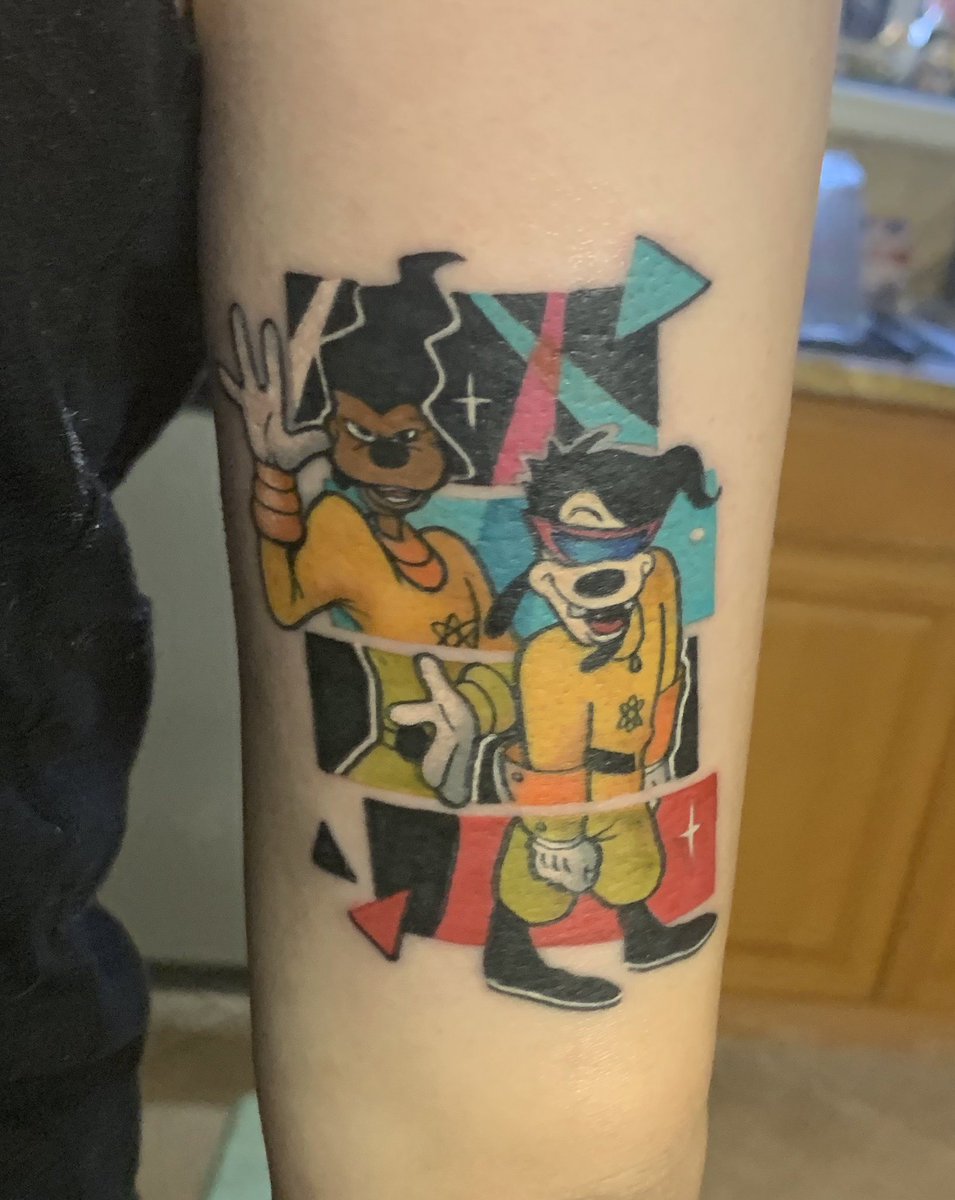 Tattoo uploaded by Ross Howerton  James Cumberlands wonderful tribute to  A Goofy Movie IGjamescumberland Goofy JamesCumberland traditional  unusual  Tattoodo