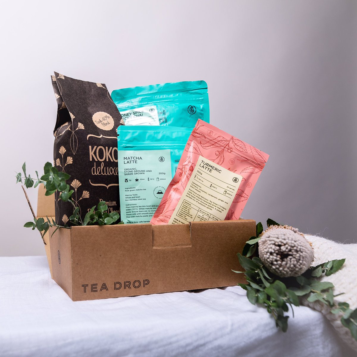 TeaDropTea's tweet image. Winter is well truly here and our winter starter pack is still available. With Koko deluxe 40% hot chocolate, Honey spice sticky chai, turmeric and matcha latte. Available for our wholesale customers for a one-time-offer. Call 1300 832 376 for more details.