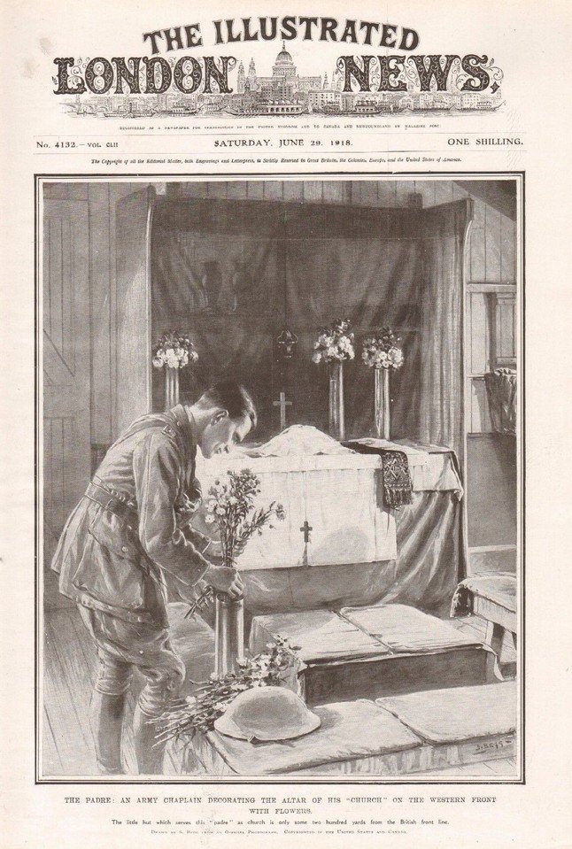 ShillingCurate's tweet image. Illustrated London News, Saturday, June 29, 1918. #ArmyChaplain #chaplain #padre #WW1 #FWW #GreatWar #faith #church #FirstWorldWar #flowers