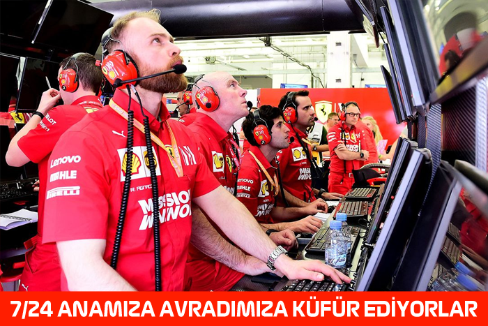 İtalyan basınını okuyan Ferrari ekibi. #F1