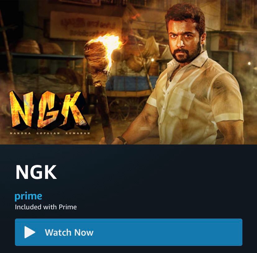 #NandhaGopalanKumaran
Now you can watch #NGK in @PrimeVideoIN
▶️ https://amzn.to/NGK
@Suriya_offl @selvaraghavan @Sai_Pallavi92 @Rakulpreet @RelianceEnt