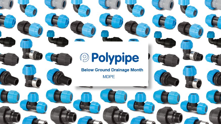 PolypipeTrade's tweet photo. It's a new month which of course means a new focus & this month we are talking #MDPE! Short for medium density polyethylene, MDPE is for use on below ground applications & cold water services. See our range here https://t.co/opr5QjrkEu #PPBG https://t.co/7sX7mNIthv