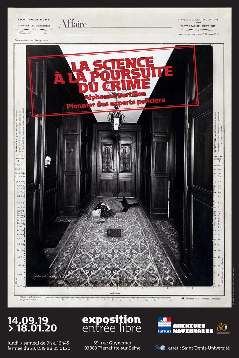 ArchivesnatFr's tweet image. Prochaine exposition sur le site de Pierrefitte-sur-Seine : "La science à la poursuite du crime. Alphonse Bertillon, pionnier des experts policiers" Préparez-vous ! bit.ly/2xstZIa