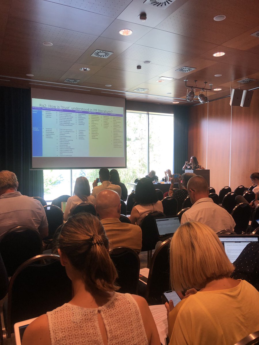 Only 29% of #PR scholars provide a definition of #trust in their papers says Chiara Valentini @ #BledCom - too hard basket?
