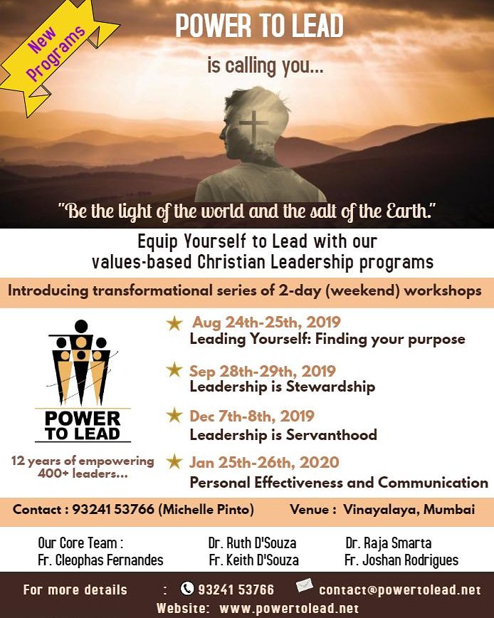 JoshanRodrigues's tweet photo. This is a great program guys! 

.@archbombay .@pearl_dsouza1 .@JosephSarah .@RuthDSouza1 
#christianleadership. #mumbaicatholics #stewardship
#powertolead https://t.co/7ChDMEKlCq