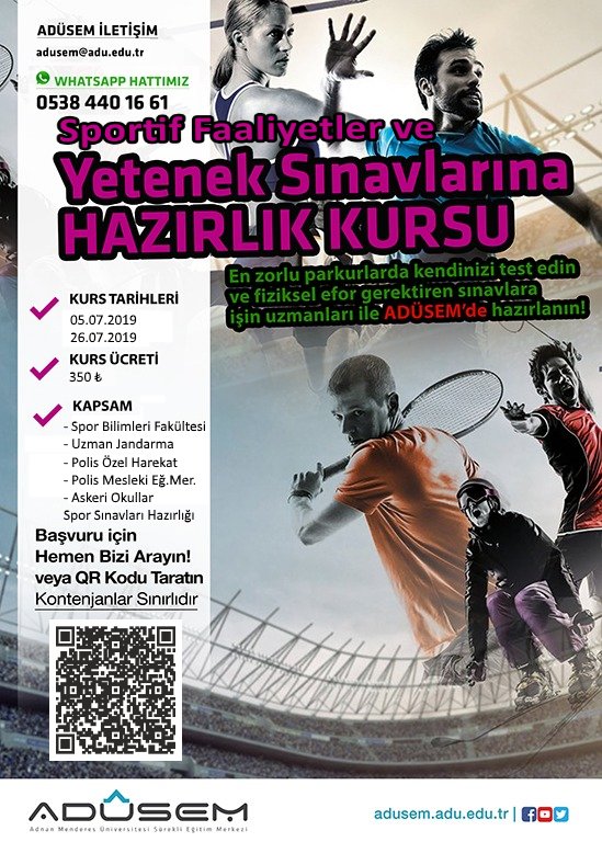 adusemadu's tweet photo. Sportif Faaliyetler ve Yetenek Sınavlarına ADÜSEM ile hazırlanın. Spor Bilimleri Fakültesi, Uzman Jandarma, Polis Özel Harekat, ve Askeri Okullara giriş için önem arz eden sportif faaliyetler konusunda eksiklerinizi tamamlamak için bizimle iletişime geçin. https://t.co/JETcBxJqRj