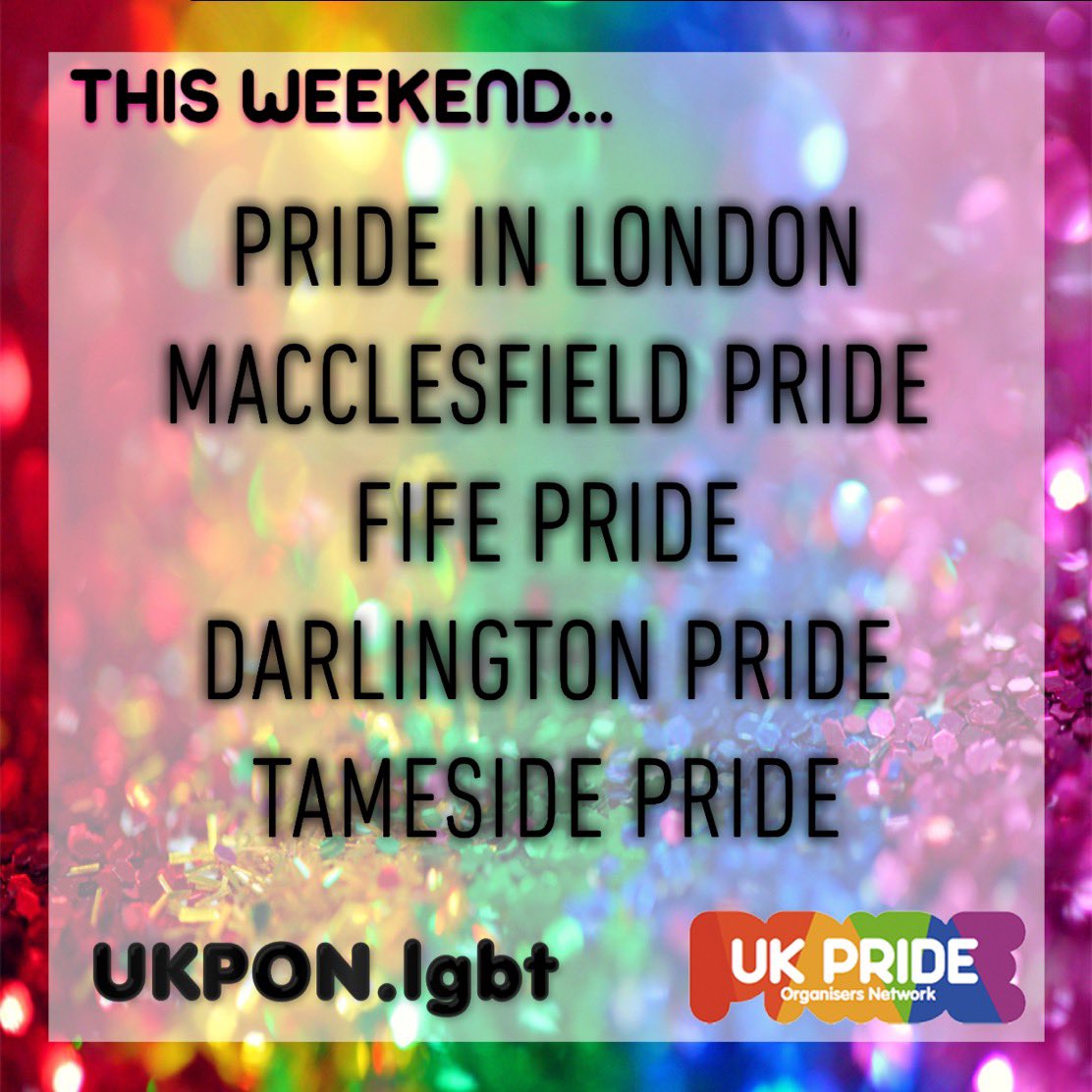 This weekend is going to be.... Full of Pride! 🏳️‍🌈 <a href="/PrideInLondon/">Pride in London</a> alongside  @MaccPride <a href="/PrideFife/">Fife Pride | Saturday 5th July 2025</a> #TamesidePride #DarlingtonPride 🏳️‍🌈 Wishing everyone an amazing, safe Pride! 

Sunday is Brighton Dog Pride if that interests you tooo 🏳️‍🌈 🐕