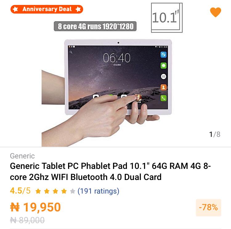 herbeabea's tweet image. Jumia anniversary hot sales.  Another one here.  A chance to shop tablet of your choice directly shipped from abroad. Good specifications and very pocket friendly price.  Contact now to make order. #jumia #jforceCAPTAIN.