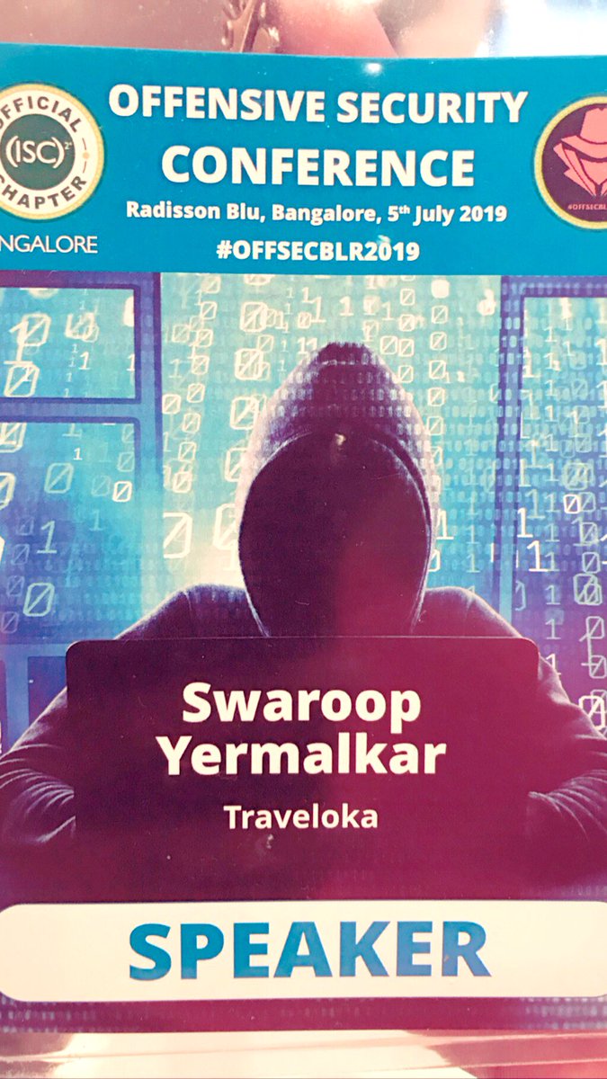 All set for today’s talk! <a href="/isc2blrchapter/">(ISC)² Bangalore Chapter</a> #OFFSECBLR2019 #infosec