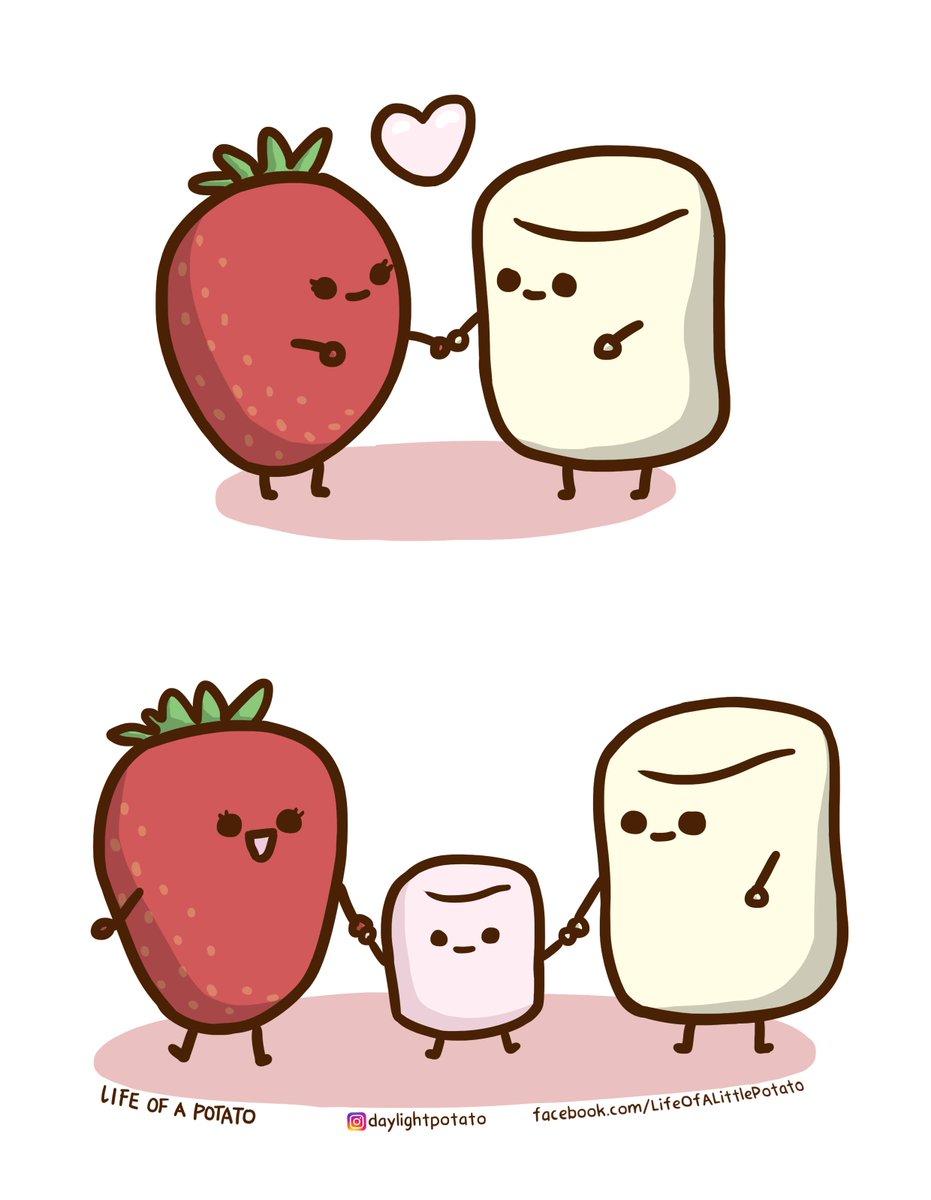 A little love story of a strawberry and a marshmallow💕 #strawberry  #marshmallow #cute #funny #baby #cutebaby #comics #foodpuns #pun #cutefood  #kidsfood #lovestory #foodlove #lovefood #fruits #foodstory  #foodillustration #drawing #cuteart #foodart ..., image size:931x1200