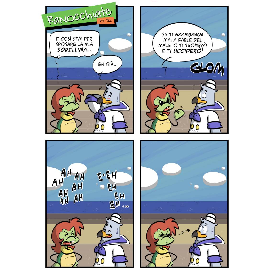 ranocchiate's tweet photo. Alby, il futuro sposo della sorella di Alice, alla sua prima apparizione

#Ranocchiate #Alice #Alby #albatross #matrimoni #sposo #fumetti #vignette #disegni #webcomics #comics https://t.co/mxJCMnt3qx