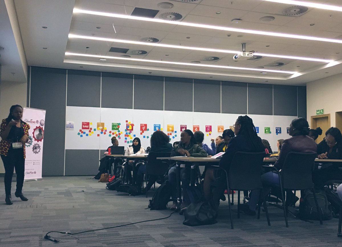 _WomEng's tweet photo. @Ntombiyemfundo, a WomEng Fellow from Fellowship SA (β16) and Africa Innovation Fellowship (β19) is sharing her story of success & challenges in entrepreneurship in engineering to our 2019 cohort. We are proud of alumni! #AIF2019 #WomEngSA https://t.co/2XDPSze3MD