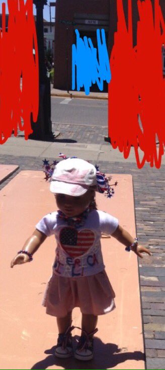 Oncer4L's tweet photo. Lea Thalia Gabriella Clark downtown on the plaza on the Fourth of July #4thOfJuly #Americangirl @American_Girl https://t.co/lVXIsHQ1Lm