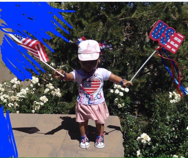Oncer4L's tweet photo. Lea Thalia Gabriella Clark enjoying the breeze and sun on the Fourth of July #4thOfJuly #AmericanGirl @American_Girl https://t.co/ari4XlsWPL