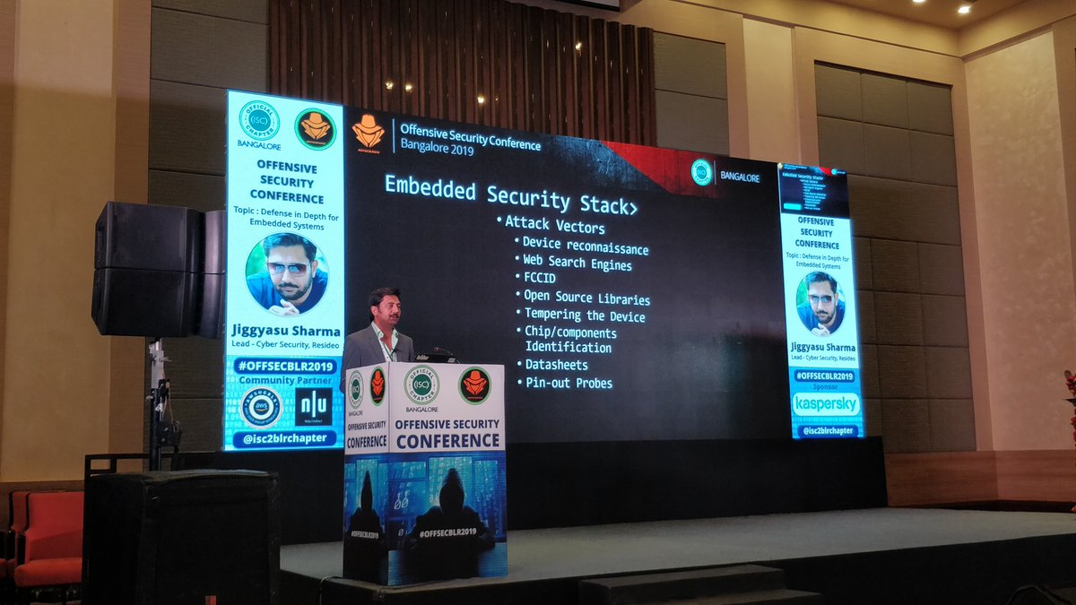 This is interesting! OSINT for embedded device pentesting @jiggyasu_sharma #OffSecBLR2019 #cybersecurity #attackvectors #embeddedsecurity