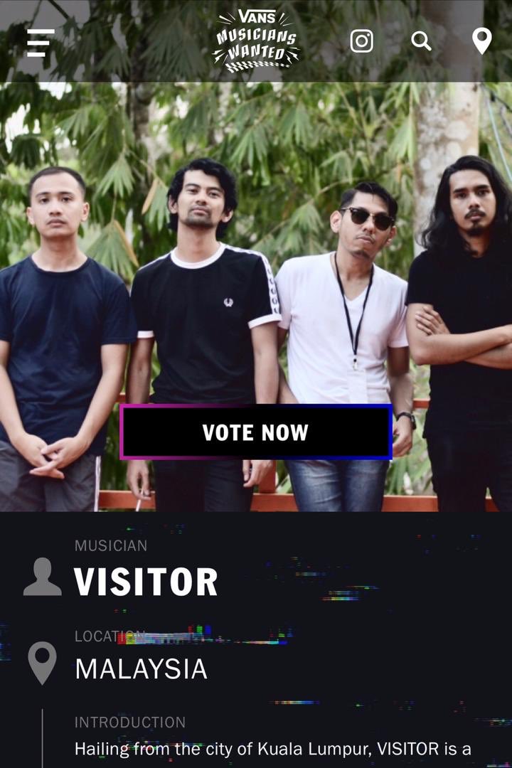 VISITOR_exe's tweet photo. the voting is on. please help us on our journey to be the next Vans Musicians Wanted artist by clicking below link and vote. thank you!

#Vansmusicianswanted

https://t.co/kECvfD7MLk https://t.co/uAZVdiJsiU