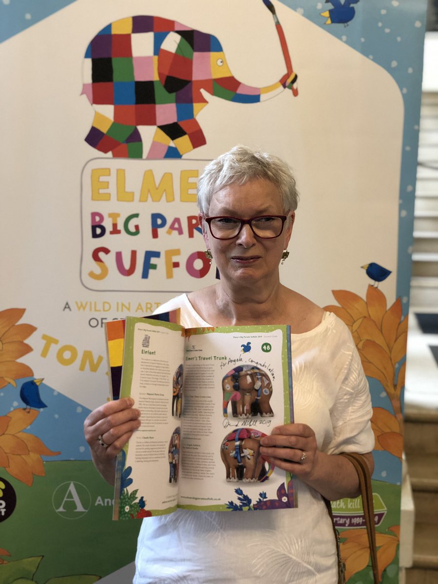 FOCLMedia's tweet photo. @FredOlsenCruise was proud to attend the @ElmerSuffolk19 @wildinart Reception at #ElmerHQ yesterday & meet #Elmer creator #DavidMcKee, as well as spending time with talented #TravelTrunk artist Angela Ashford #ElmerSuffolk19 @IpswichGov https://t.co/3W7HvwB5WP