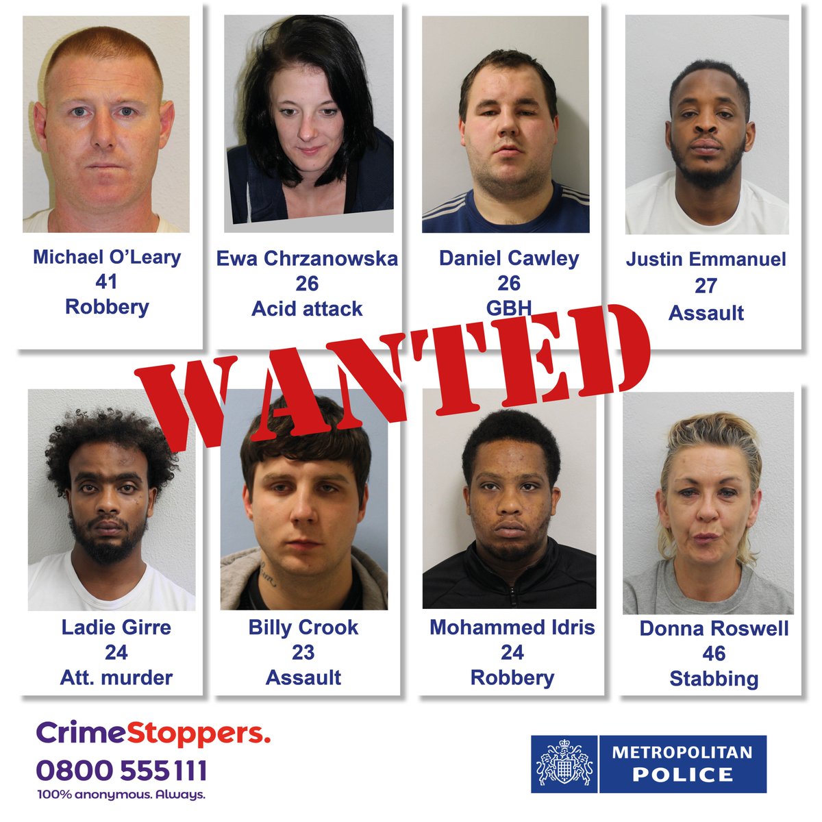 Can you help us find these people wanted for violent crimes? As part of our response to tackling violence in #London, we are releasing details of 18 individuals police want to locate. Find out more and view the full suspect list: news.met.police.uk/news/wanted-we… #TacklingViolenceTogether