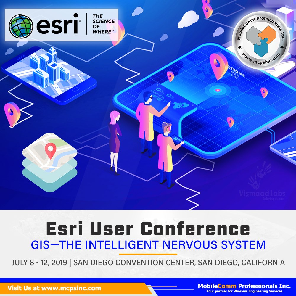 mobilecomm_inc's tweet image. Join #EsriUserConference at San Diego, CA, in the #USA on July 8-12, 2019!
The conference features over 1000 Sessions and 770 hours of #training. Explore how #GIS is the #intelligent nervous system. Visit our website to know more about our advanced #wireless services.