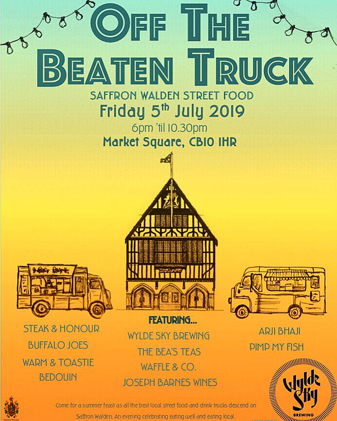 *TONIGHT, 6pm*Round 3 of my little event Off the Beaten Truck takes place in #SaffronWalden Market Sq. with a fresh line-up of #streetfood trucks &amp; DJ sets. A summer feast of eating well &amp; eating local supported by <a href="/wyldeskybrewing/">Wylde Sky Brewing</a> 💥 <a href="/offbeatentruck/">Off the Beaten Truck</a> #offthebeatentruck #OTBT