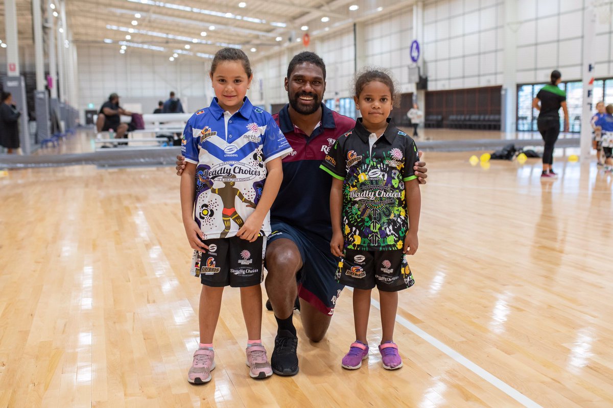 DeadlyChoices's tweet photo. Excitement today as our little ones came together for a @FirebirdsQld skills session before tomorrow's Junior and Senior Murri Netball Carnivals at the State Netball Centre. @NACCHOAustralia https://t.co/EyYrgQpFMc