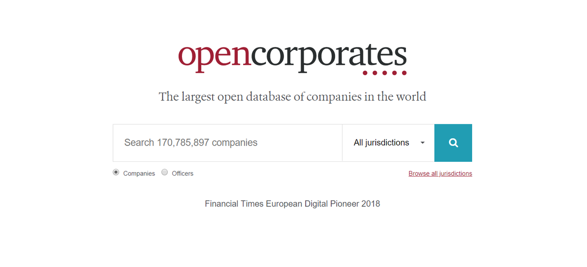 Open Corporates, açık veri tabanında 170 milyon şirkete ait bilgi, veri, kayıt mevcut. Araştırdığınız şirket ve konu hakkında csv, xml, json,xls formatlarında verileri indirme olanağınız da var.
opencorporates.com
#açıkveri #veriokuryazarlığı #verigazeteciliği #ddj #opendata