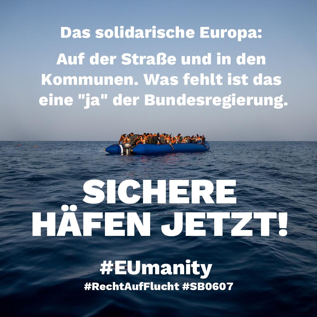 Das Europa, in dem wir leben möchten, steckt Flüchtende nicht in Lager und kriminalisiert keine Seenotretter*innen! #EUmanity #RechtAufFlucht #Seebrücke #HumanityCrisis #WeAreCarola