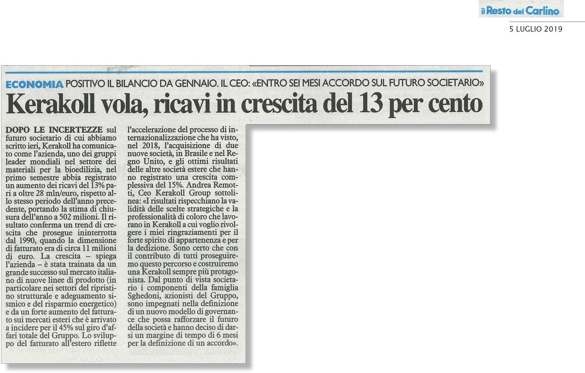 Orgoglioso di tutti voi per spirito di appartenenza e dedizione…#insieme costruiremo una #Kerakoll sempre più protagonista.