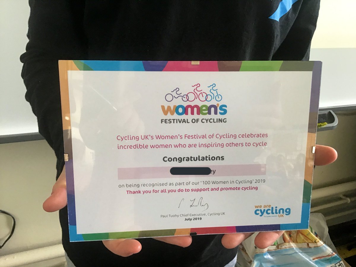 We are so proud to announce that Annabel was chosen as one of the 100 Women in Cycling for her work on the #beawareforclare campaign and was invited to the Houses of Parliament to receive her award.