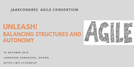 Wat kun je doen om werken volgens de agile mindset te laten omarmen in je organisatie? Hoe structureer je dat? Hoor hier alles over tijdens ons #congres  #Unleash! Balancing Structures and Autonomy op 10 oktober. Inschrijven kan hier: bit.ly/2FEdtJp
