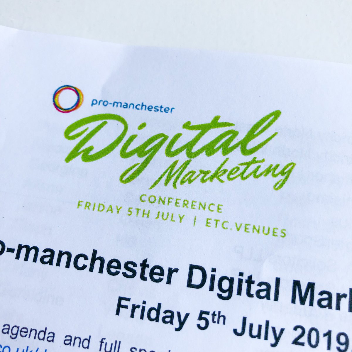 Looking forward to being inspired at the first @promanchester Digital Marketing Conference #proDMC19