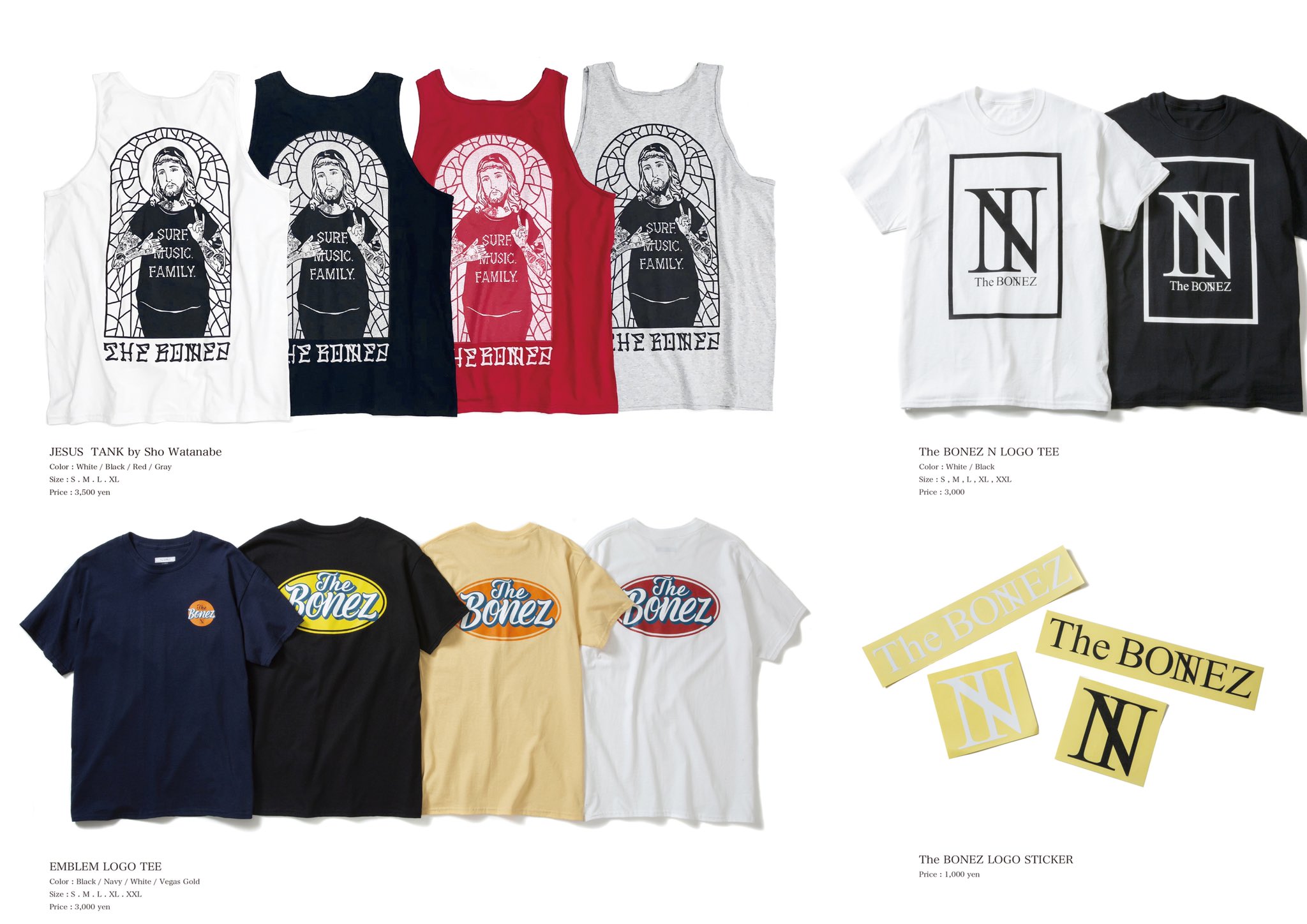 The BONEZ EMBLEM LOGO TEE 【Vegas Gold】 Letter GZ logo with