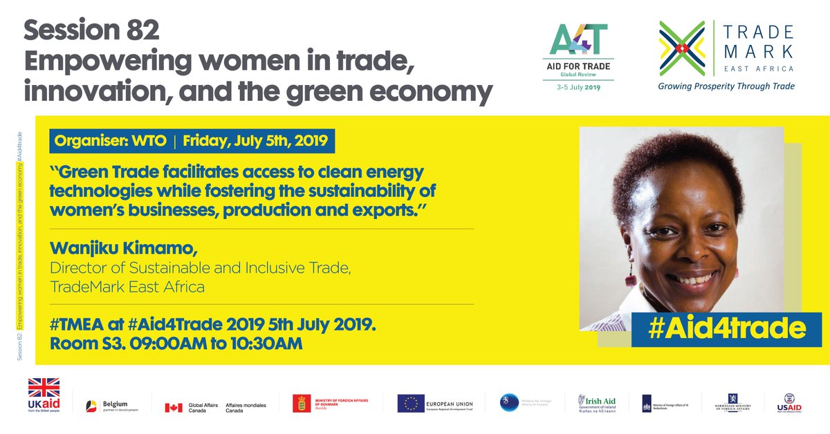Join TMEA's Director of Sustainable and Inclusive Trade as she engages other panelists in a discussion on  'Empowering women in trade, innovation, and the green economy'' #Aid4Trade #climatechange #inclusivetrade