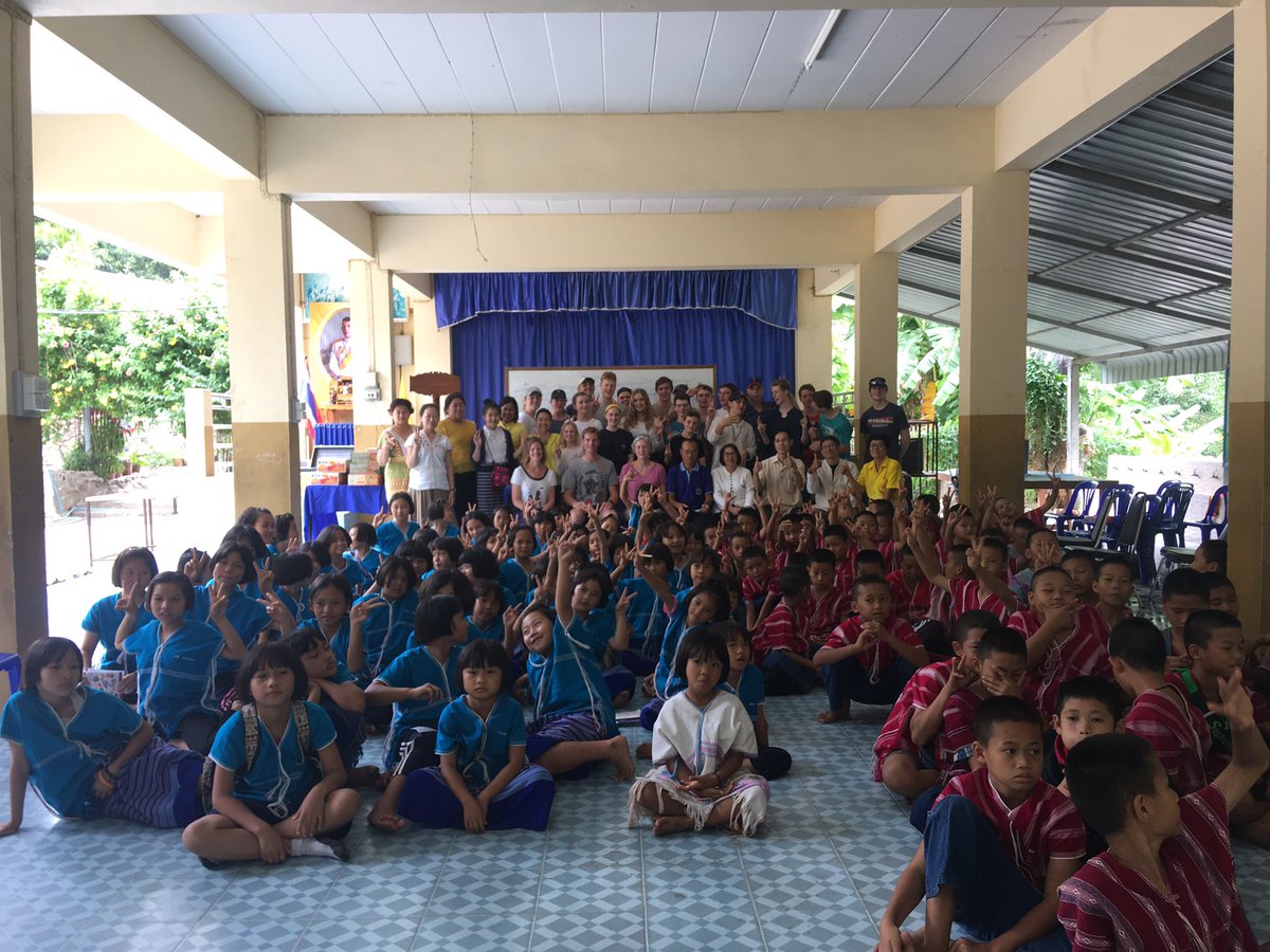 Stevemcookie's tweet photo. @gordonstoun Thailand Project visiting two local Schools near Chomtong during the mid-Project break. https://t.co/wXA3xouotN