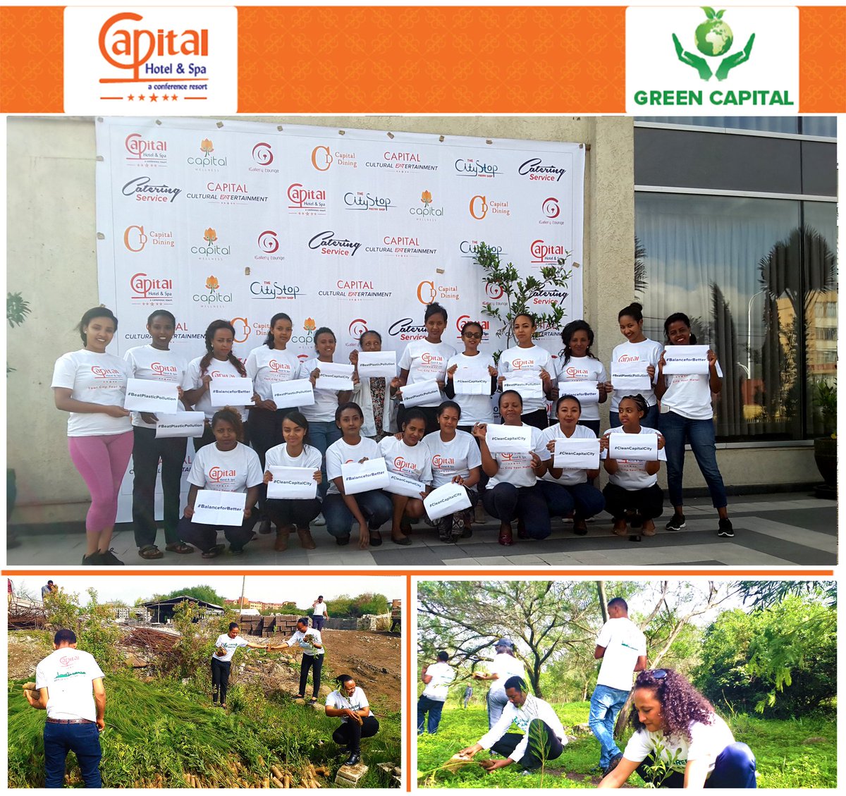 CapitalHotelET's tweet photo. We pledged; we acted.
Capital Hotel and Spa, a finest five star hotel in Addis Ababa, reconfirmed its commitment to protect the planet Earth. This day, the hotel’s employees planted indigenous trees in Bole Sub-city, Bole Bulbula area.
#worldenvironmentday2019 https://t.co/MfES6BBXpH
