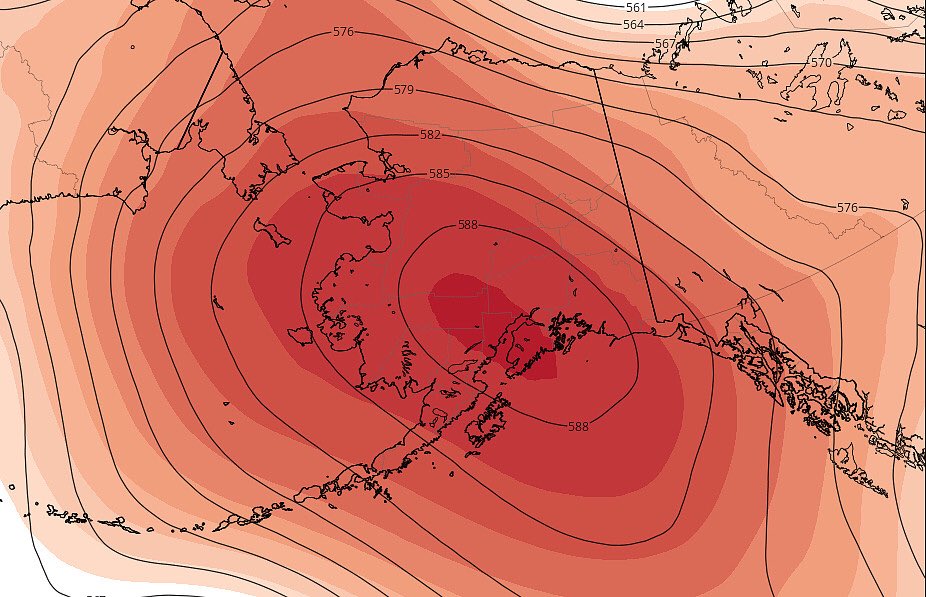 Forte #anticiclone in #Alaska

Nei dintorni di #Anchorage toccati i 32.2 ºC, segnando un nuovo #record storico per il posto.

La #città ha raggiunto i 31.6 ºC battendo il precedente record di 29.4 ºC risalente al 14 Giugno 1969.