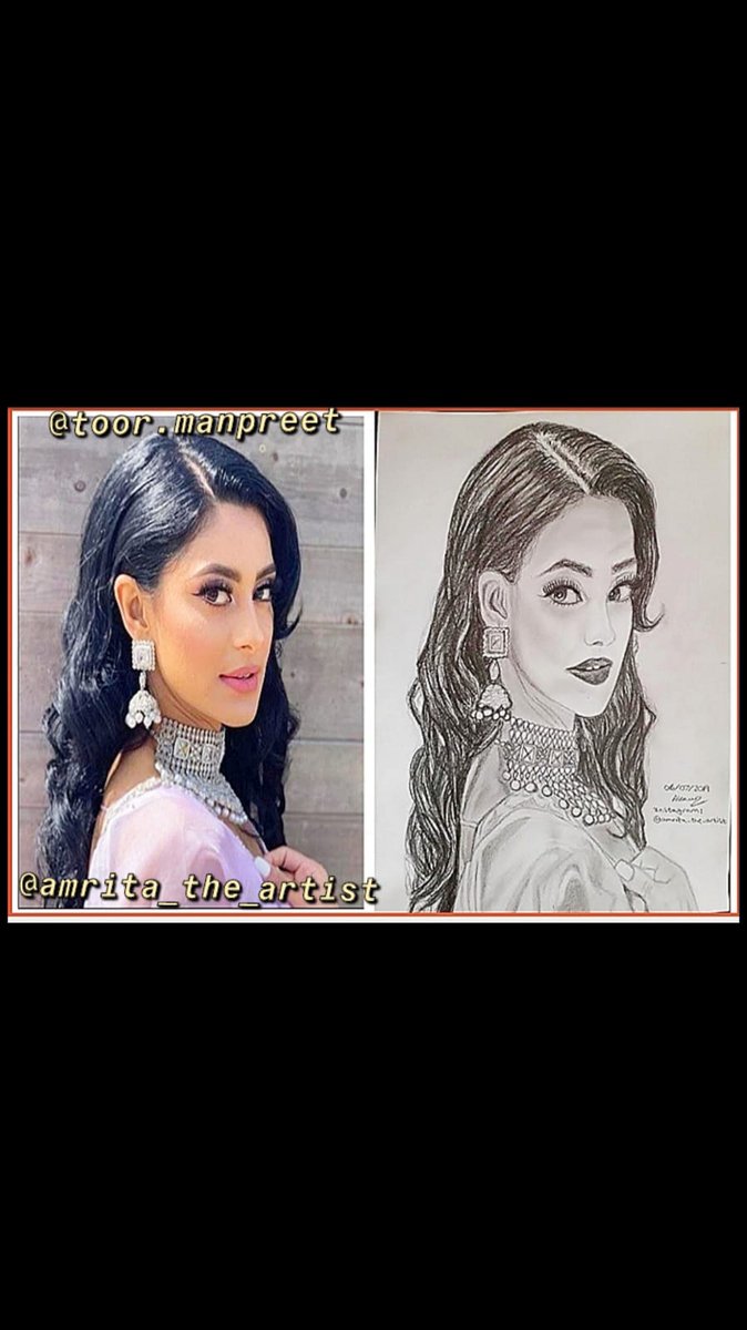 My beautiful and talented 16 year-old daughter's portrait of Manpreet Toor <a href="/ManpreetToor_/">Manpreet Toor</a> Follow her on Instagram: @AMRITA_THE_ARTIST