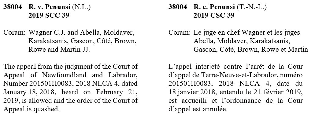 Supreme Court Of Canada R V Penunsi Judges Can Give Bail Conditions To People Not Charged With Crimes While They Wait For A Peace Bond Hearing The Supreme Court Has