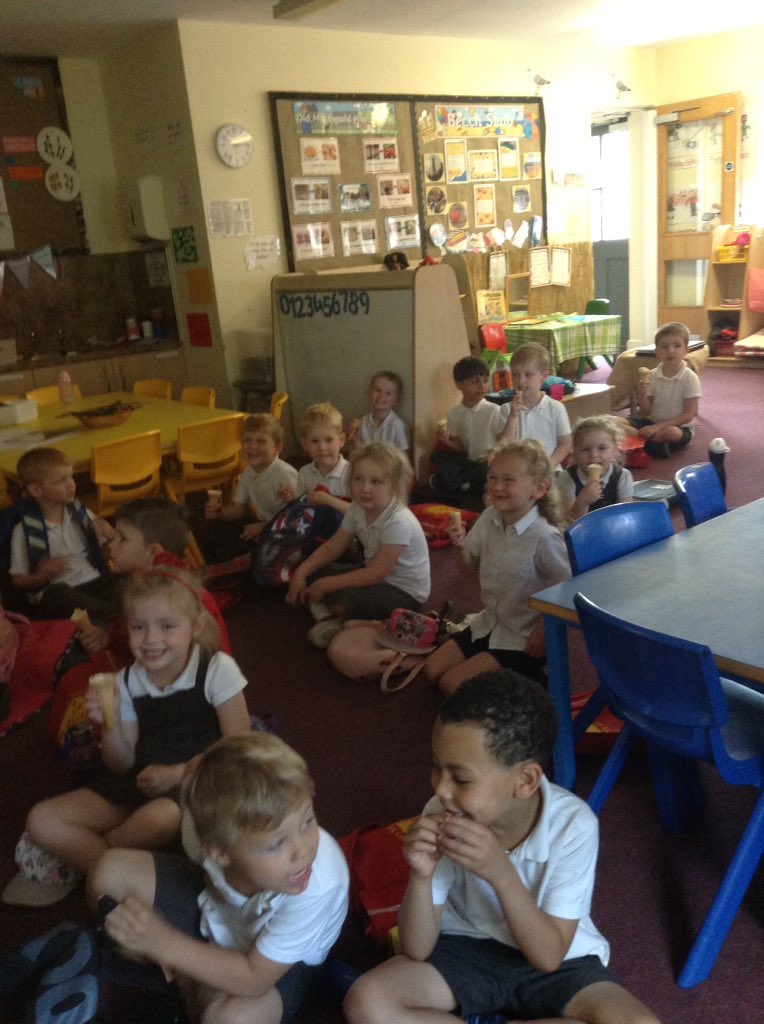 StPetersEY's tweet photo. Enjoying our golden time treat of ice cream with sprinkles! Thank you Mrs Robinson #lovetheweekend https://t.co/OlVsCcwkkA