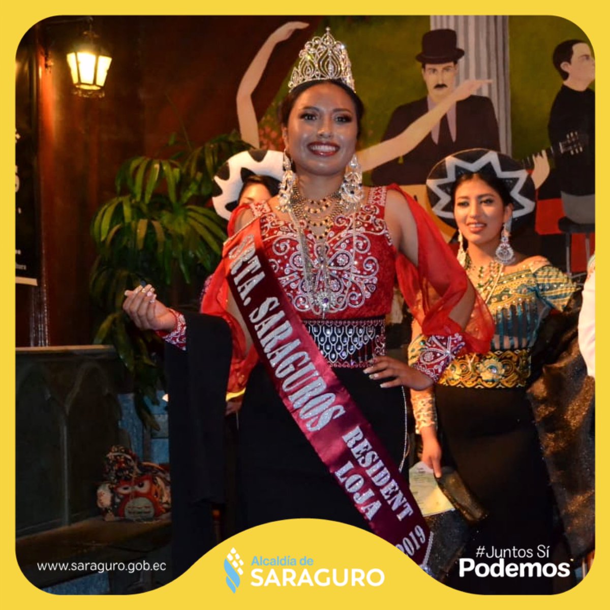 SaraguroGAD's tweet photo. Nuestro Alcalde estuvo presente en la elección de la señorita #IntiRaymi2019, evento organizado por los saraguros residentes en Loja. Participaron representantes de Saraguro, San Lucas y Yacuambi. 
Felicitamos a Fanny Virginia Puglla de Saraguro, la nueva señorita Inti Raymi 2019 https://t.co/xdpQYAFxZN