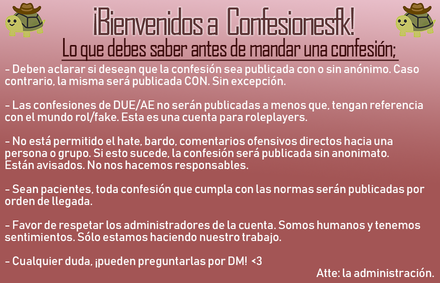 _confesionesfk0's tweet photo. ❑ Lo que debes saber antes de enviar una confesión; 

   ﹙ 🐝♣️💕🌙🌼👿☠️👻🥢🍍🐷🐾💋🐰♐️﹚ ― RT, por favor. ！ https://t.co/v4EA1i55m2