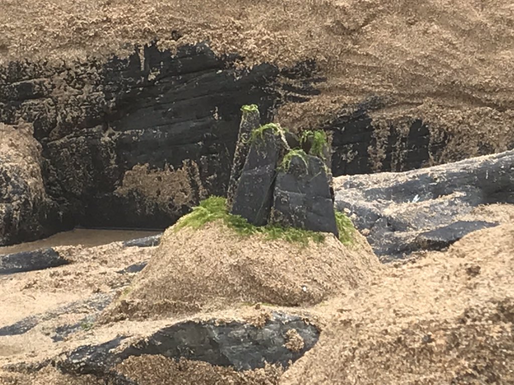 We have now completed what every sand-castle absolutely needs: an enigmatic Neolithic monument