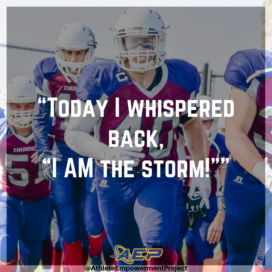 The Devil whispered, 'You're not strong enough to withstand the storm.'
Today I whispered, 'I AM the storm.'
#AthleteEmpowerment #AthleteMotivation